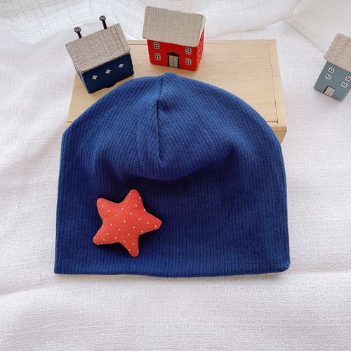 Double layer ear protection autumn and winter new baby hat newborn baby hat pure cotton knitted children's pullover hat