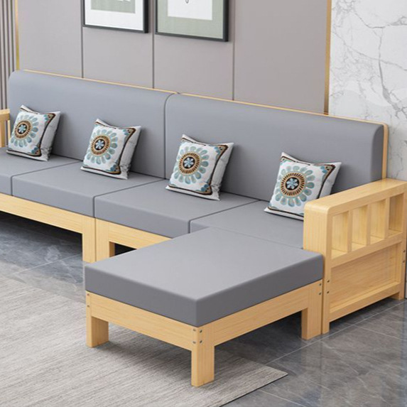 Solid Wood Sofa Set, New Chinese-Style for Home Use, Suitable for Small Living Rooms, 2025 New Model, Simple and Economical Natural Wood Sofa