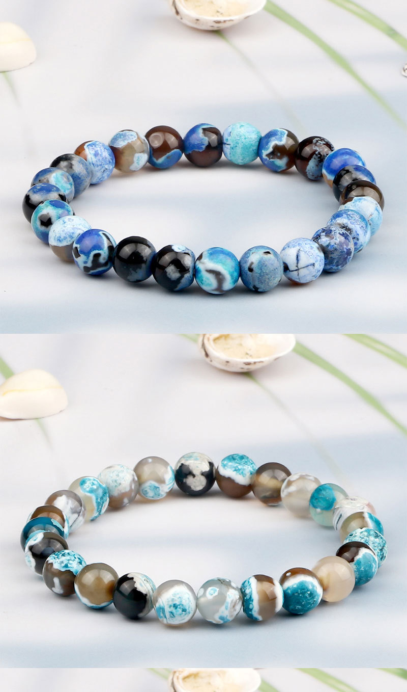 Set di bracciali di perline in agata di fuoco intrecciate a mano_voghion.com