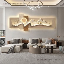 背有靠山金山客厅沙发电视背景墙装饰挂画大气轻奢高级感高档壁画