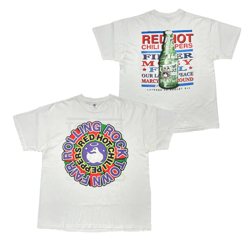 赤唐辛子バンドロックRed Hot Chili Peppersアメリカンレトロヴィンテージメンズtシャツ
