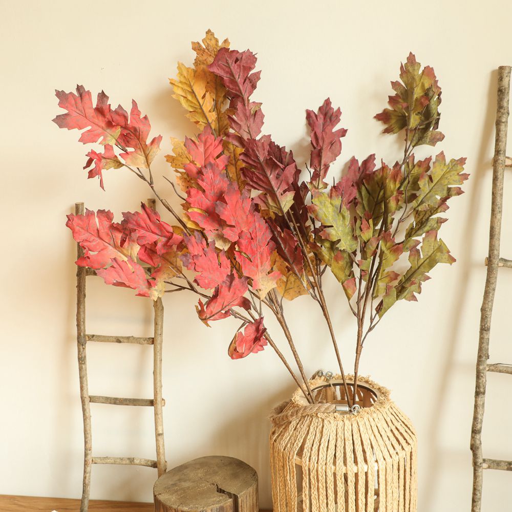 橡子果葉枝INS風仿真花廠家家居裝飾跨境婚慶批發假花DY1-2886A