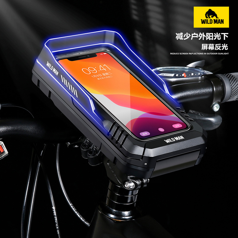 Hombre salvaje bicicleta bolsa cáscara dura bicicleta mango teléfono móvil pantalla táctil soporte impermeable caja transfronteriza montar accesorios de equipo
