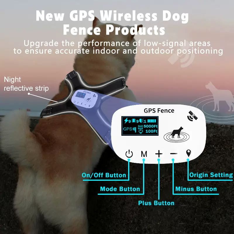GPS宠物电子围栏追踪定位智能项圈止吠训狗器无线电子围栏户外