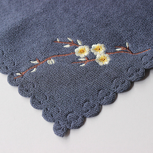 Absorbent tea towel square embroidery thickened tea ceremony accessories pot mat zen cotton linen tea tray cloth retro stock handling