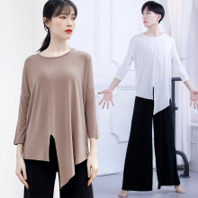 男式女生成人爵士形体莫代尔宽松大码上衣T恤舞蹈练功服舞蹈服