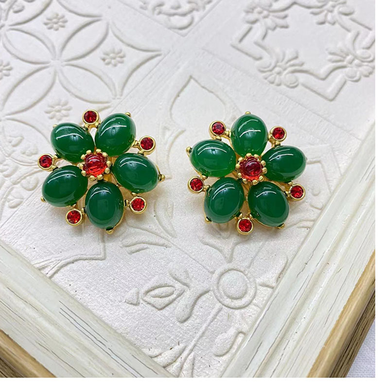 Retro Flower Alloy Plating Womenu0027S Ear Studs 1 Pair