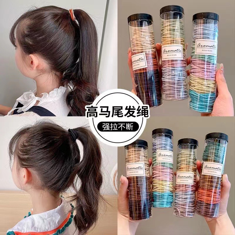 Estilo coreano de alta cuerda de Pelo elástico de las mujeres anillo de toalla simple banda de goma cuerda de pelo de cola de caballo alta anillo de pelo de bebé
