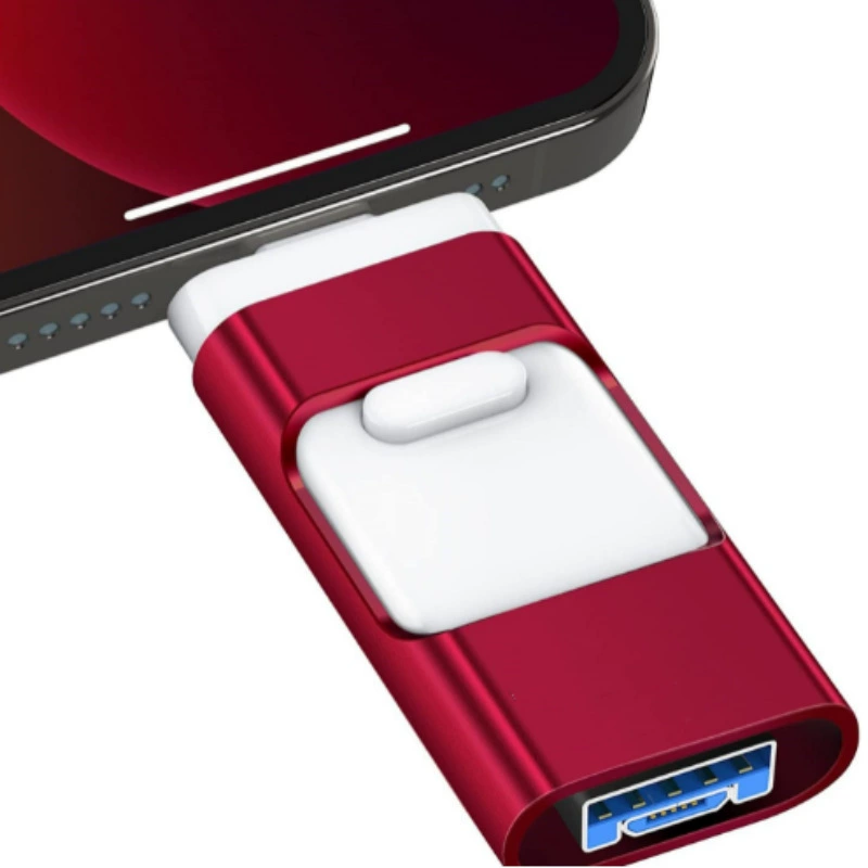 Яблоко, совместимый металлический флеш-накопитель USB, три в одном, 64 ГБ, Android, 32 ГБ, подарок на день рождения, 128 ГБ