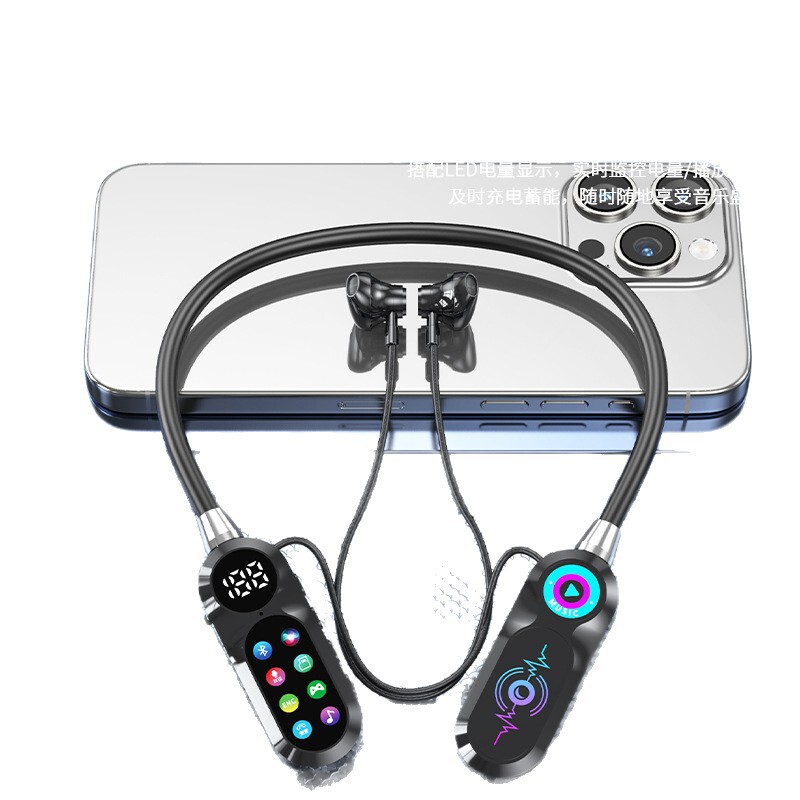 耳掛け式 Bluetooth ヘッドセット、非インイヤー型、ワイヤレス、ノイズキャンセリング、骨伝導、ランニング、超長時間バッテリー、長時間スタンバイ、ステレオサウンド|undefined