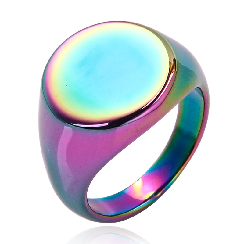 Hip-Hop Solid Color Titanium Steel Plating Men's Rings Men Band Rings display picture 12