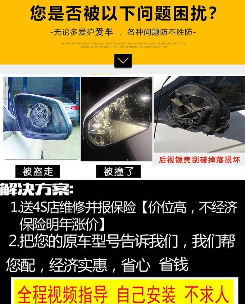 Suitable for Honda Odyssey Elysion Rearview Mirror Housing, Reversing Mirror Cover, Reflector Lens Frame, Lower Shell, Left and Right