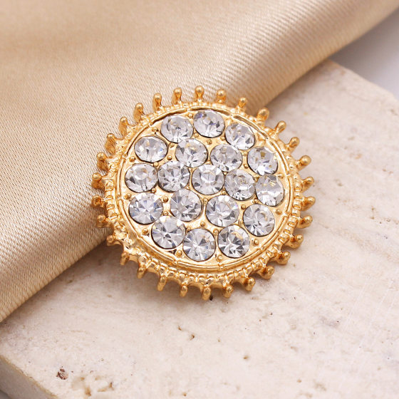 Metal exquisite pearl diamond buckle small fragrant style women's shirt coat coat clothing accessories hand sewing buckle source manufacturers