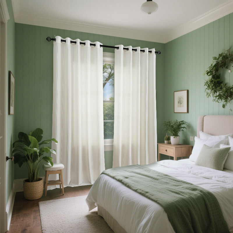 New Style Venetian Blinds Vertical Striped Polyester Sheer Curtains For Balcony Bedroom Living Room Home_voghion.com