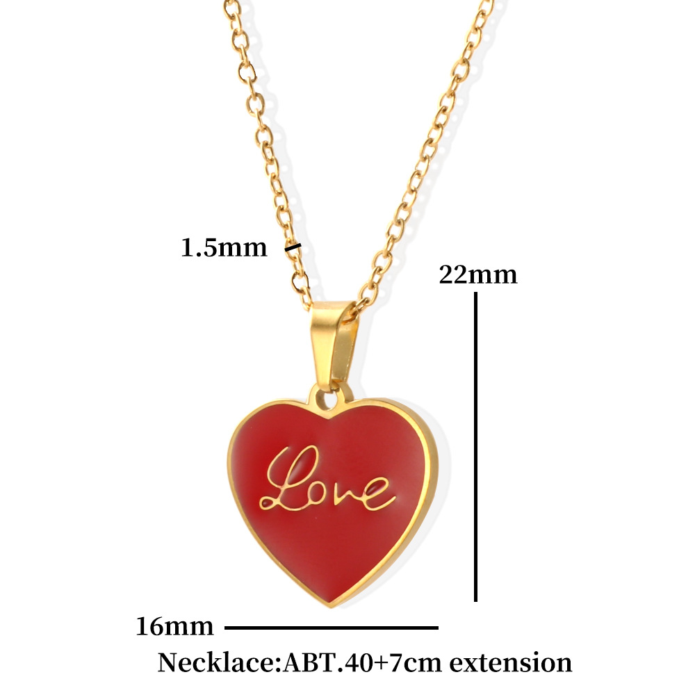 Designer light luxury K gold necklace titanium steel does not fade love women's jewelry versatile pendant collarbone chain_voghion.com