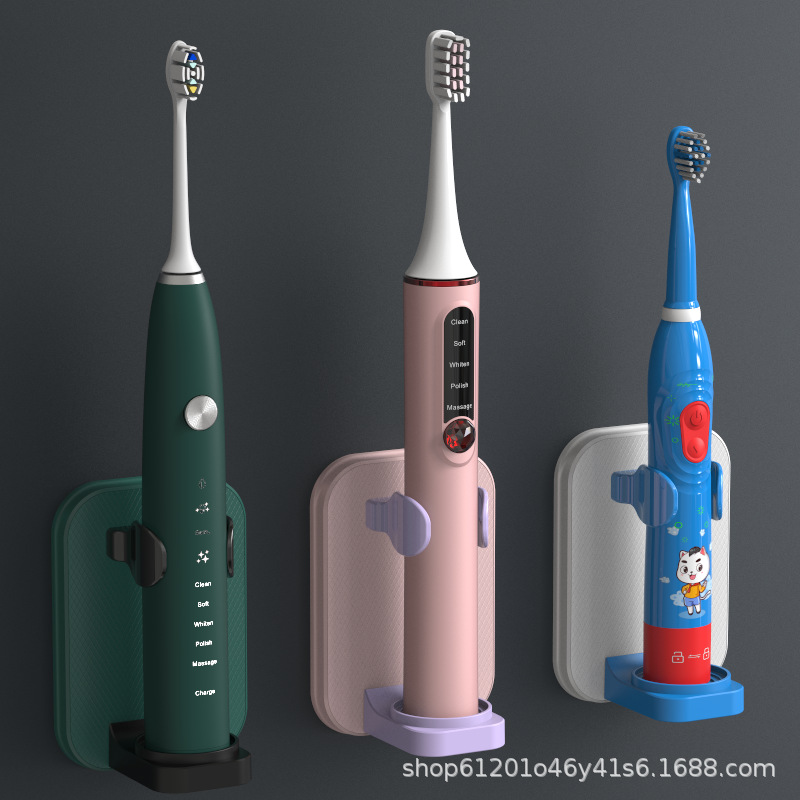 Estante sin perforadores para inodoro Soporte montado en la pared Soporte para cepillo de dientes Estante para niños adultos Soporte para cepillo de dientes eléctrico