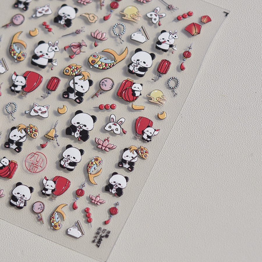 Tomoni pegatinas de uñas en relieve popular vintage pegatinas de uñas fábrica al por mayor japonés primavera dragón 3455