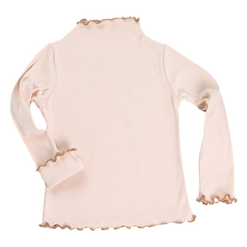 Otoño e invierno de terciopelo camisa de fondo para niños color sólido camisa de manga larga para niñas bebé cálido suéter ropa de otoño camiseta