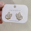 Silver needle, design earrings from pearl, silver 925 sample, Korean style, flowered, simple and elegant design, trend of season