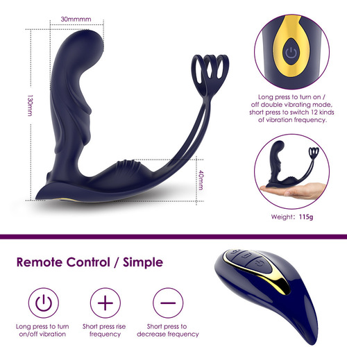 Blue Warrior Prostate Massager Male Masturbator Anal Plug Trainer Wearable Sex Toys Foreign Trade Export