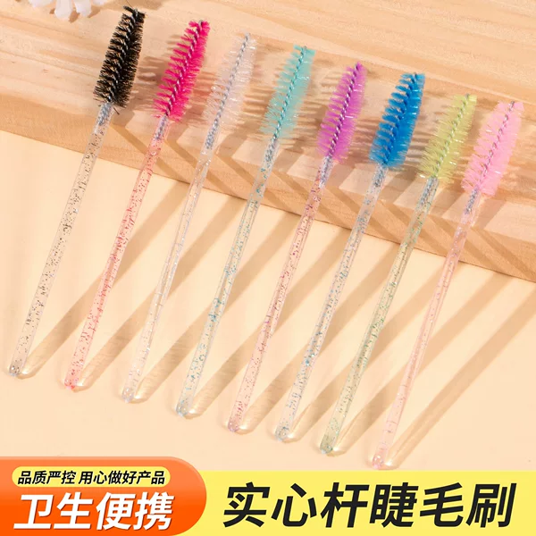 Eyelash brushes in stock for wholesale, crystal-handled eyelash brushes, disposable eyebrow combs, spiral brushes, colorful eyelash brushes, eyebrow curling brushes