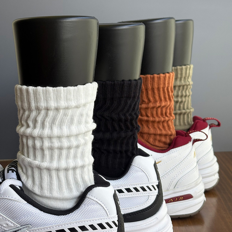Socks, Long Socks, Slouch Socks, Men's Solid Color Long Socks, Cityboy Style Thick Knit Japanese Socks, Women's Socks, White Socks, Simple Style Socks, Long Socks, Slouch Socks, Men's Solid Color Long Socks, Cityboy Style Thick Knit Japanese Socks, Women's Socks, White Socks, Simple Style