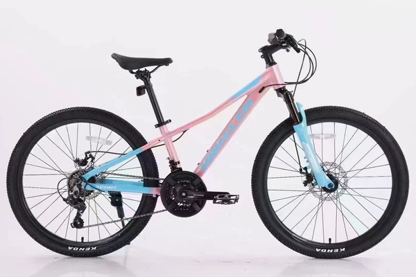 24 -inch aluminum aluminum Kinhan floor car 21 -speed pink blue (Pink/Blue)