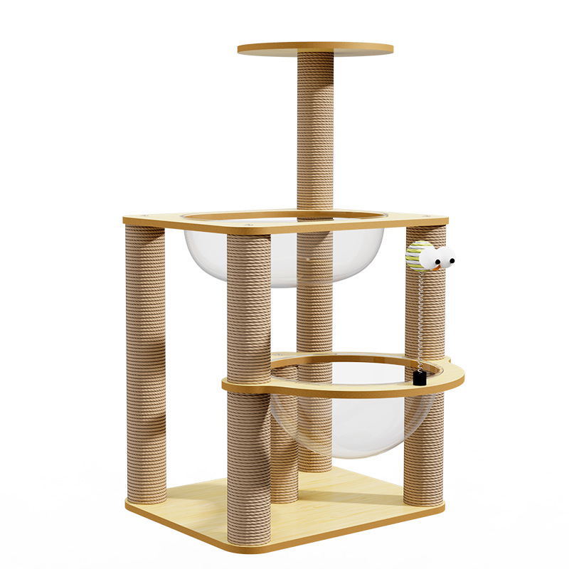 Marco de escalada para gatos personalizado, nido para gatos, cápsula espacial aumentada, columna de sisal para múltiples estantes para gatos, resistente al agarre, sin caspa, suministros para mascotas