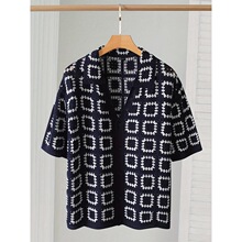 D 35243 Retro Color Blo Knit Shirt ��ʽ������֯�� �羳