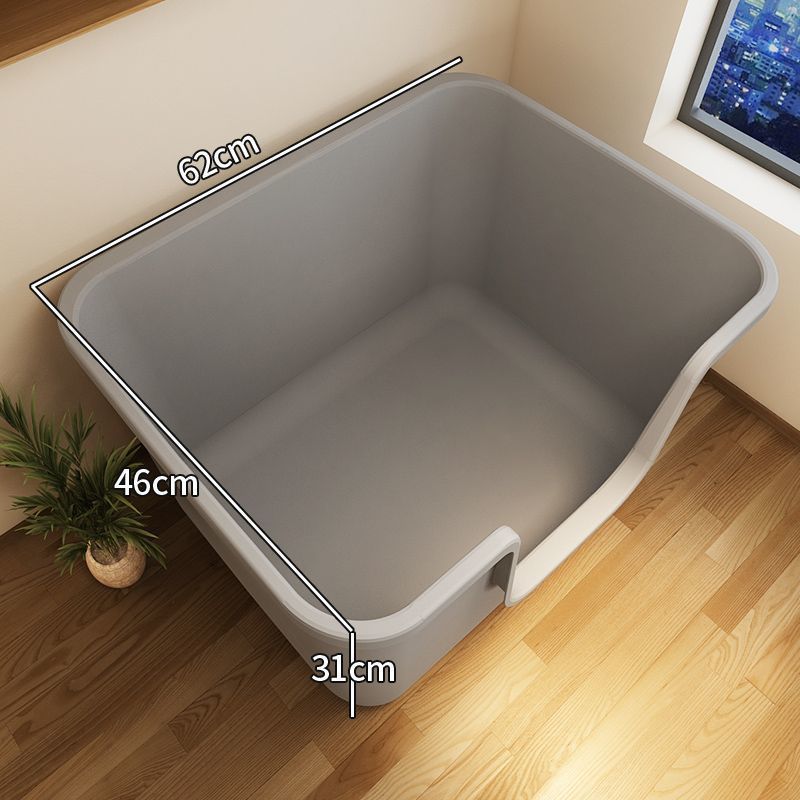 62CM 고양이 배변 상자 그레이 [모래 튀는 것을 방지하기 위해 울타리를 높였습니다]