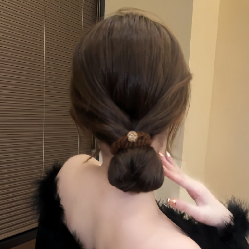 高级感水钻珠珠发圈女扎头发皮筋2025新款高端发绳扎马尾头绳头饰|undefined