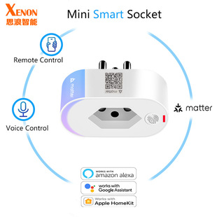 Matter Certified Brazilian Standard Smart Socket Apple Samsung Philips Google Amazon Plug Energy-Saving Wireless