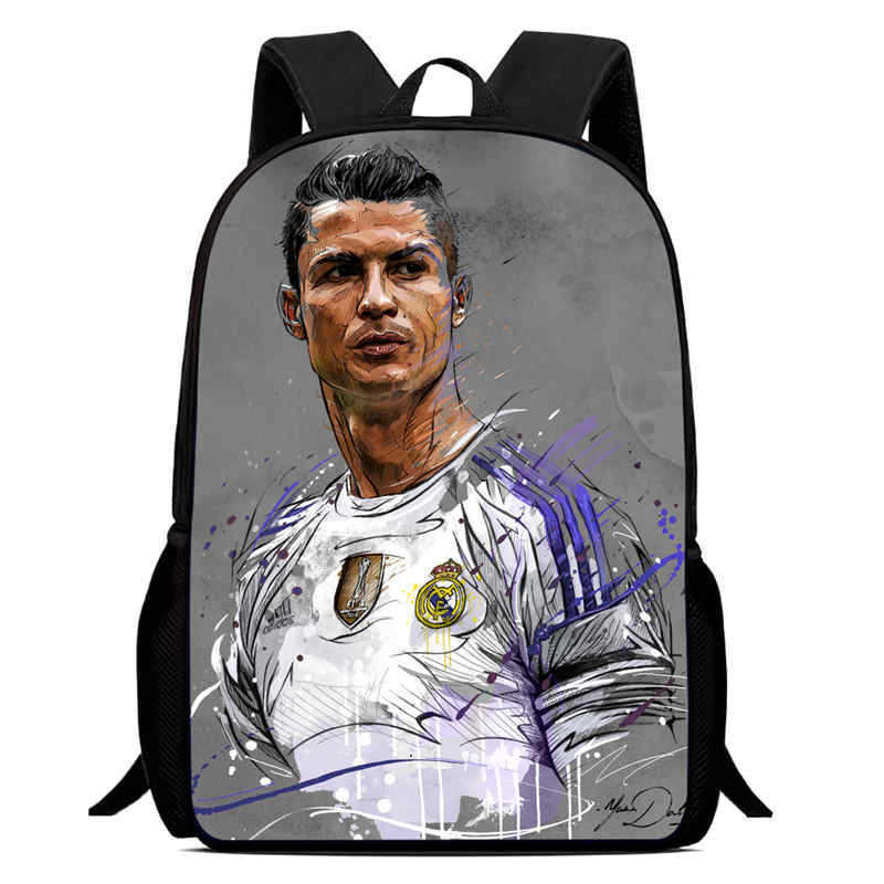 Amazon crossover nueva mochila con estampado periférico de futbolista mochila escolar para estudiantes mochila para niños