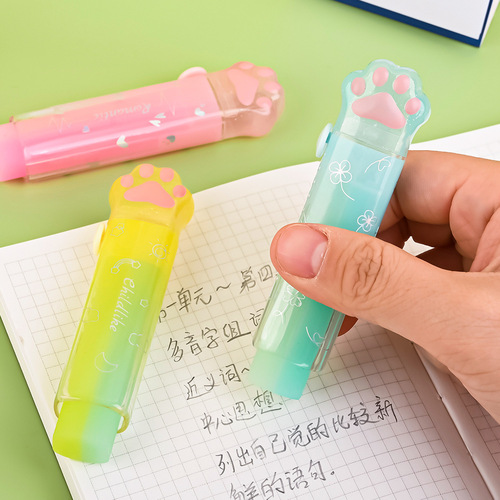 Cute cat paw fantasy jelly eraser for cleaning, retractable push-pull eraser without leaving any marks.