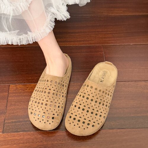 2025 Spring/Summer Women's Retro Height-Increasing Slip-On Clog Sandals with Thick Sole and Open Toe
