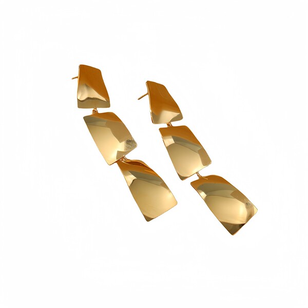 Fashionable geometric universal trend earrings with tassels…