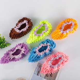 Chenille Floor Mopping Shoe Covers for Indoor Household Lazy Shoe Covers Removable and Washable Rags Floor Mopping Slippers Wholesale