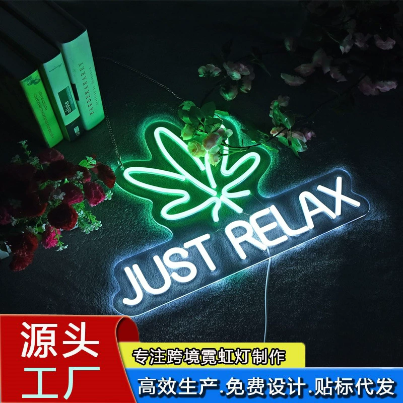 Amazon горячие продажи Just Relax неоновые прозрачные акриловые задняя панель декоративные огни буквы световой знак на заказ