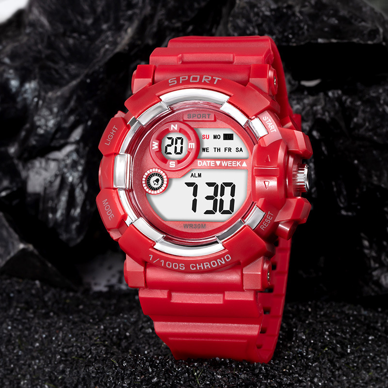 Nuevo reloj electrónico de deportes al aire libre juvenil multifuncional alarma de luz nocturna relojes electrónicos fabricantes al por mayor