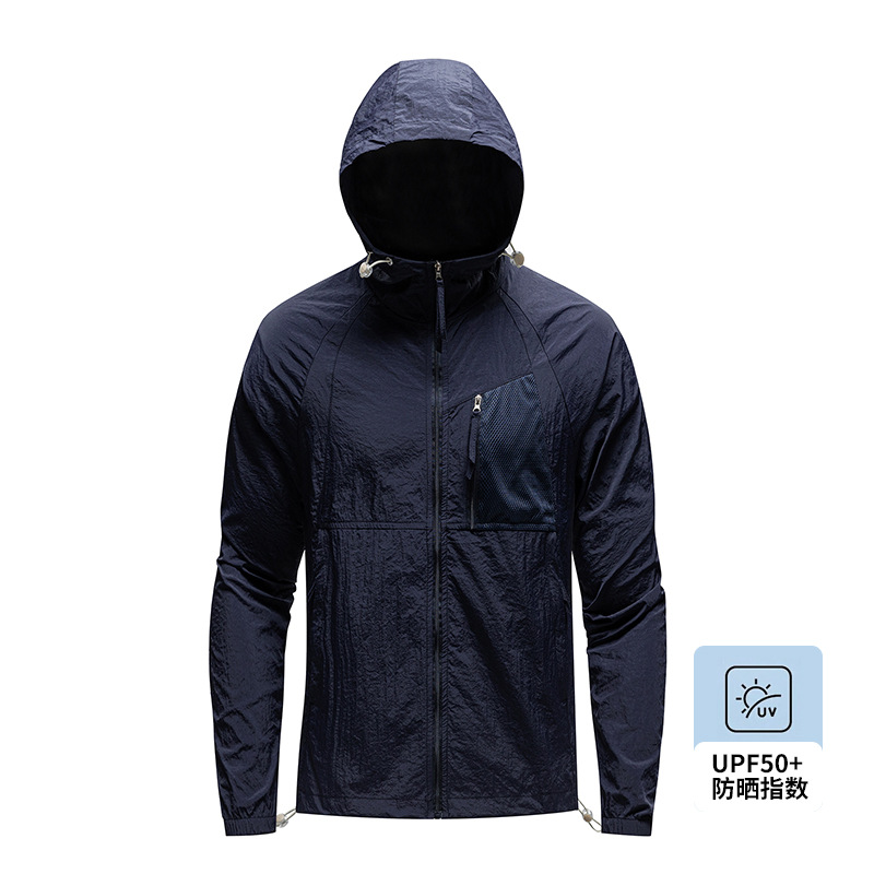 Skin Clothing Cross-Border Wholesale Japanese Hooded Lightweight Anti-Uv Jacket for Men Outdoor Fishing Ice Silk Sun Protection Clothing for Men