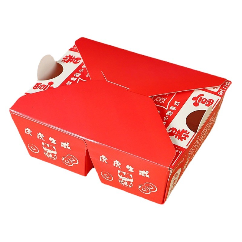 En stock gratis-descuento comercial coreano frito caja de pollo espesado desechable para llevar pollo chuleta pollo ARROZ FLOR caja de embalaje comida caja de almuerzo