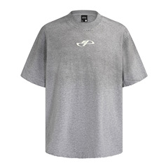 潮牌半噴破立体厚板アルファベットプリント半袖tシャツ男性夏個性ゆるいカップル上着