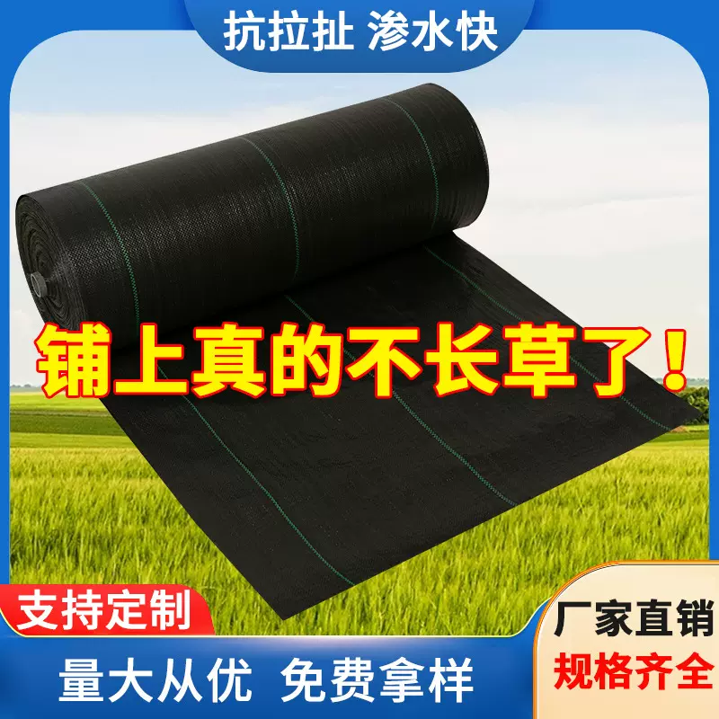 防草布除草布70g遮草布黑色透水透气防草垫果园防草布片 花卉打孔