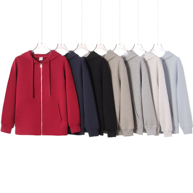 Heavyweight 350g solid color drop-shoulder hooded zip-up jacket, unisex, American casual style, original cotton warm sweatshirt Heavyweight 350g solid color drop-shoulder hooded zip-up jacket, unisex, American casual style, original cotton warm sweatshirt