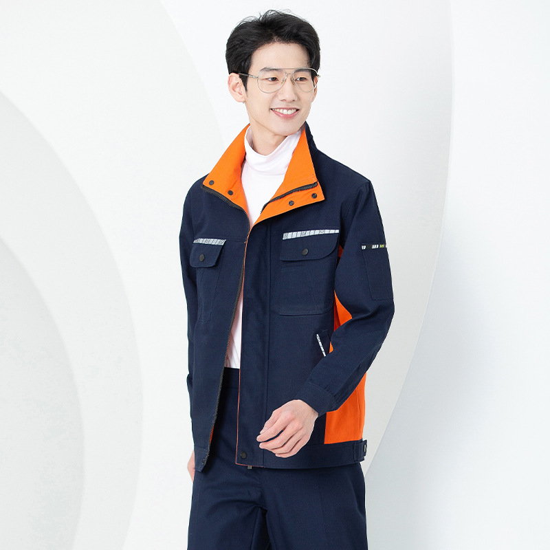 Primavera y otoño conjunto de ropa de trabajo masculina desgaste oficina de reparación de automóviles sitio de construcción de instalación de agua y electricidad trabajadores de seguro laboral personalizados / fabricados