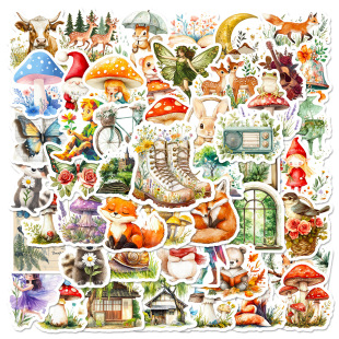 50 Animal Elf Series Waterproof Stickers Fantasy Fairy Tale Graffiti Decorative Stickers Cross-border Hot Selling Wholesale Stickers