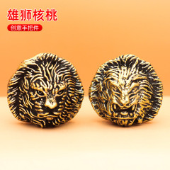 國潮禮品動物工藝品擺件禮物配飾黃銅核桃文玩手把件地攤銅器批發