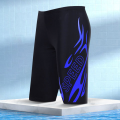 New Style Personalized Men's Long Swim Trunks Straight Leg Fashion Five-Finger Low-Waist Hot Spring Swim Trunks Large Size Direct Manufacturer Wholesale