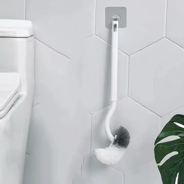 Cepillo de limpieza taza cubierta de cepillo de inodoro de mango largo material de plástico alambre de acero conjunto de bola de suministro directo