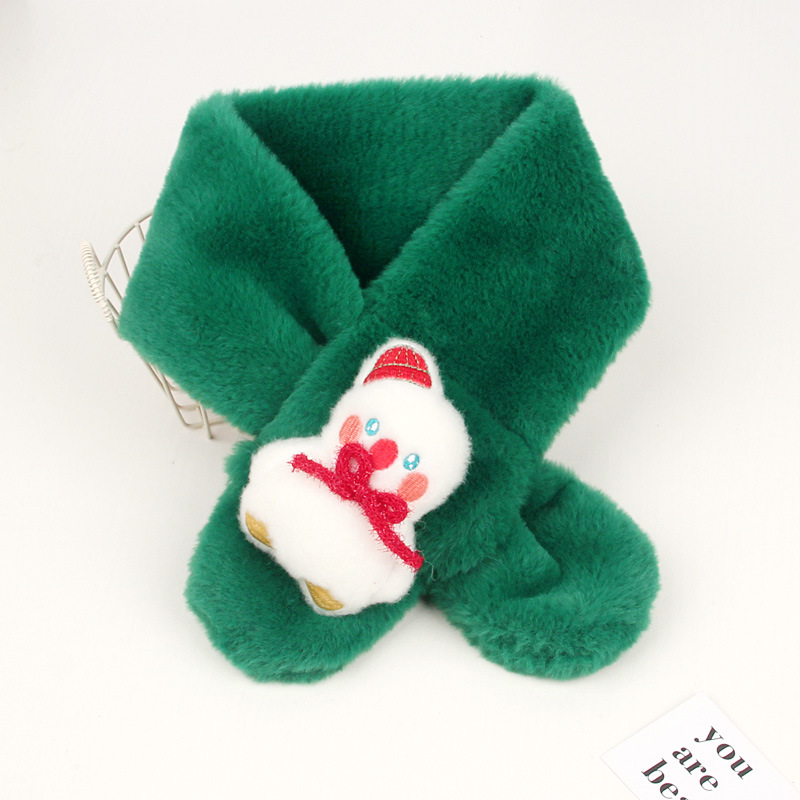 Bufanda infantil de felpa imitación piel de conejo cálida otoño invierno Navidad bebés y niños